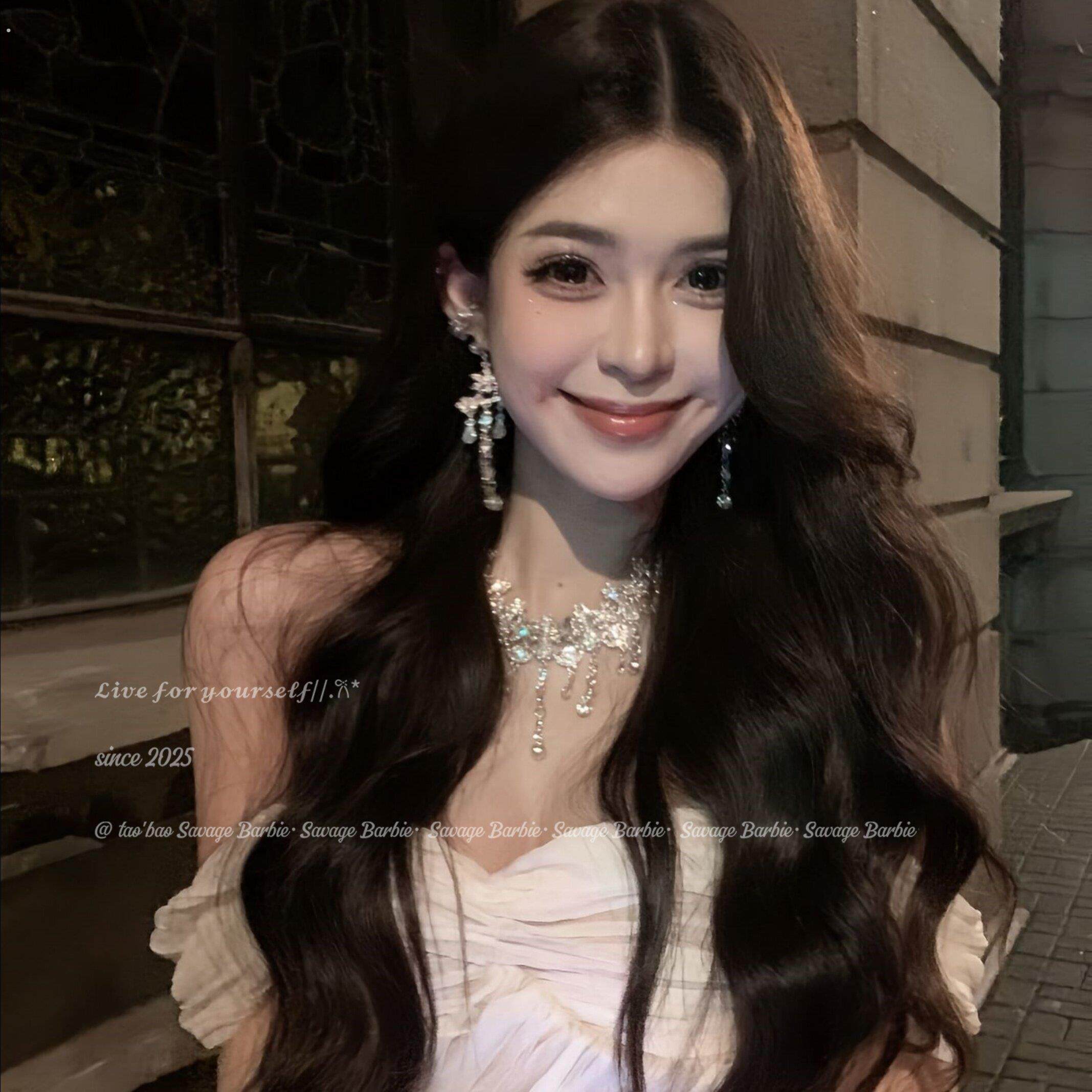 超闪水钻锆石晚礼服项链高级感夸张轻奢锁骨链名媛宴会主持人颈链