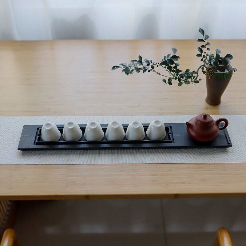 至信堂手工天然乌金石茶杯架茶杯托简约壶承轻奢干泡台小茶盘