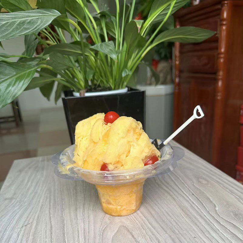绵绵冰碗一次性创意绵绵冰碗花型冰沙水果杯炒酸奶杯冰仙草打包碗
