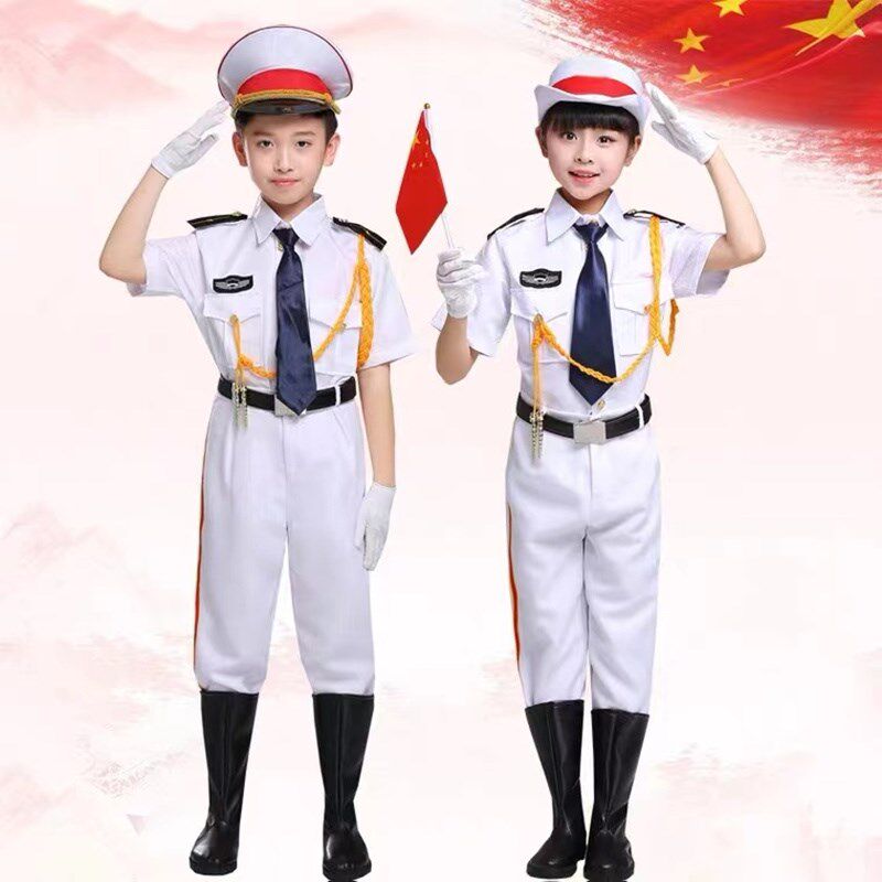 六一儿童节升旗手服装短袖套装夏季仪仗队幼儿园男女童演出服服装