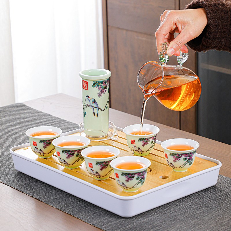 玻璃过滤泡茶壶陶瓷茶水分离内胆家用红茶功夫茶具沏茶壶杯子套装