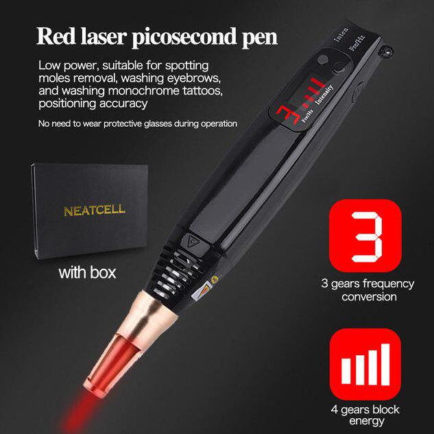 甄选手持激光皮秒红光蓝光皮秒笔小型皮秒碳化爆破黑涩素洗眉洗纹