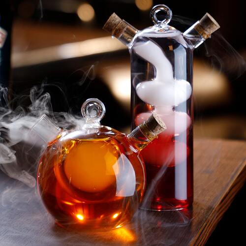 甄选创意分享杯鸳鸯鸡尾酒杯双管玻璃杯分层饮料杯果汁杯酒吧个性