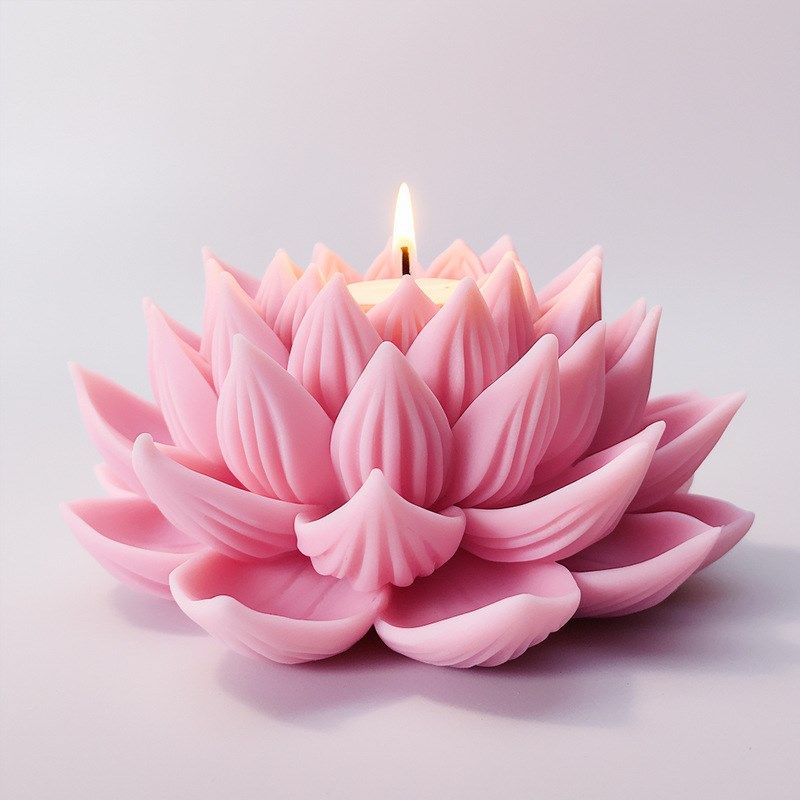 香花莲薰蜡烛硅胶模具DIY手工花卉仿真鲜花扩香石摆件磨具