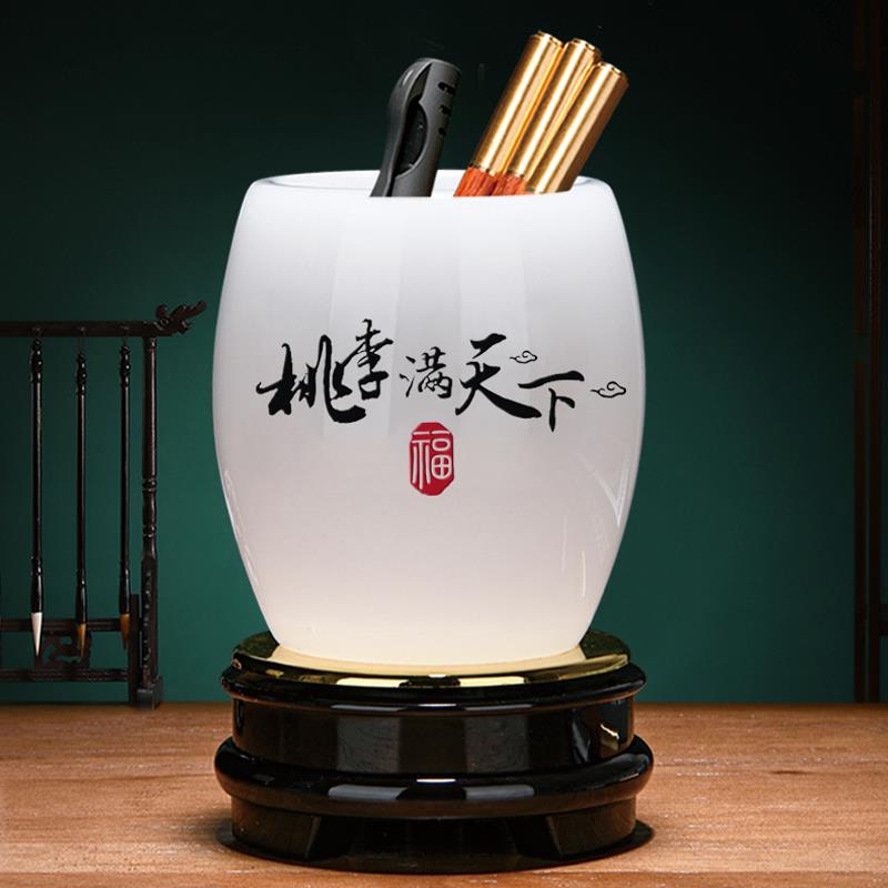 师恩难忘琉璃玉旋转笔筒办公室桌面摆件教师节礼物2025新款送老师
