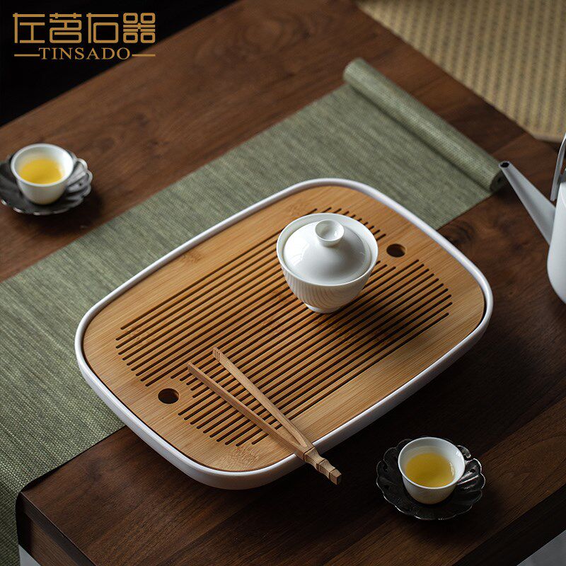 左茗右器长方形茶盘干泡台茶托盘家用客厅储水式小型泡茶台茶具