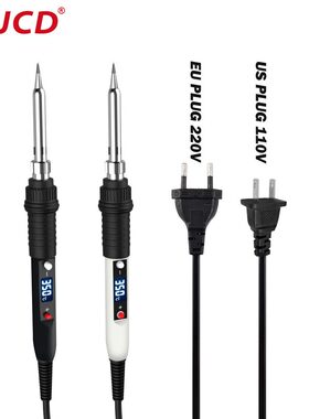 甄选数显调温电烙铁220V110V 80WMCH陶瓷发热芯液晶恒温烙铁黑白