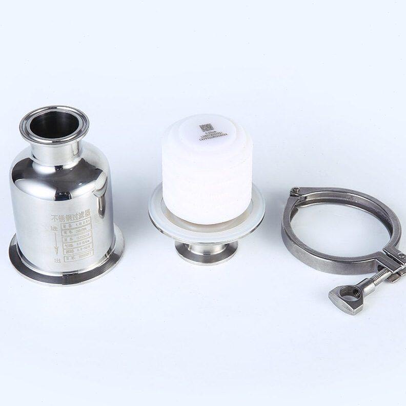 甄选出料口过滤器304不锈钢卡箍式滤网过滤卫生级直通球型杂质分