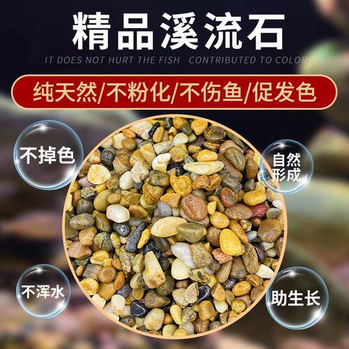 甄选50斤天然鹅卵石溪流石鱼缸铺底造景砂水箱沼泽过滤小石子原生