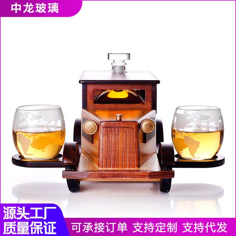 甄选老爷车威士忌酒具套装 玻璃醒酒器 威士忌酒 工艺洋酒