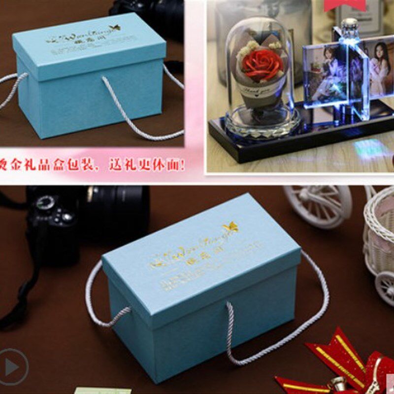 水晶照片风车照片墙挂绳镶钻相框摆件定做车载相册旋转摆台礼物创