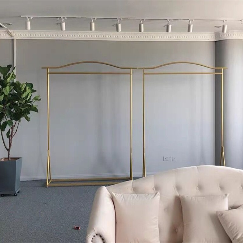 婚纱店专用展示架礼服旗袍货架铁艺落地金色影楼秀禾服挂衣货架子