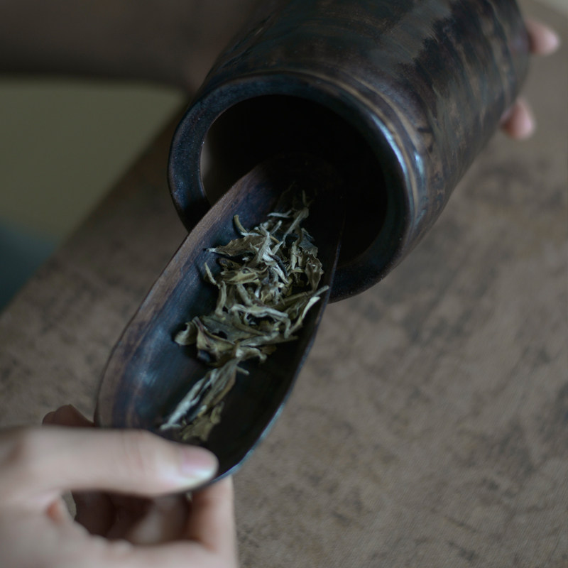 向美茶则陶瓷禅意日式竹茶匙套装茶道功夫茶具配件茶荷赏茶荷茶勺