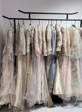 新中式婚纱架子汉服展示架复古简约秀禾货架落地式旗袍礼服陈列架
