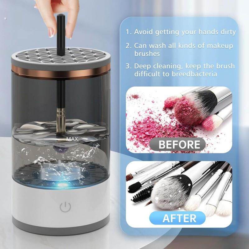 【收纳清洗二合一】自动化妆刷清洗神器声波蓝光除菌多功能清洗器