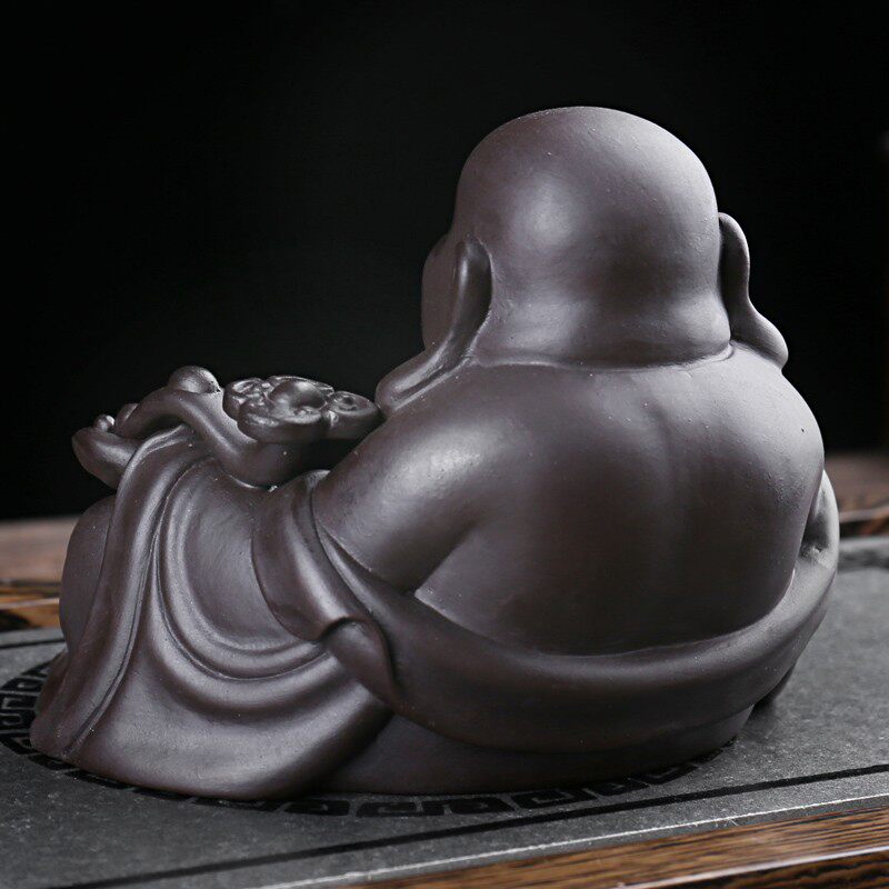 紫砂茶宠摆件可养大肚弥勒佛坐笑佛茶玩茶台茶几茶具茶盘茶道配件