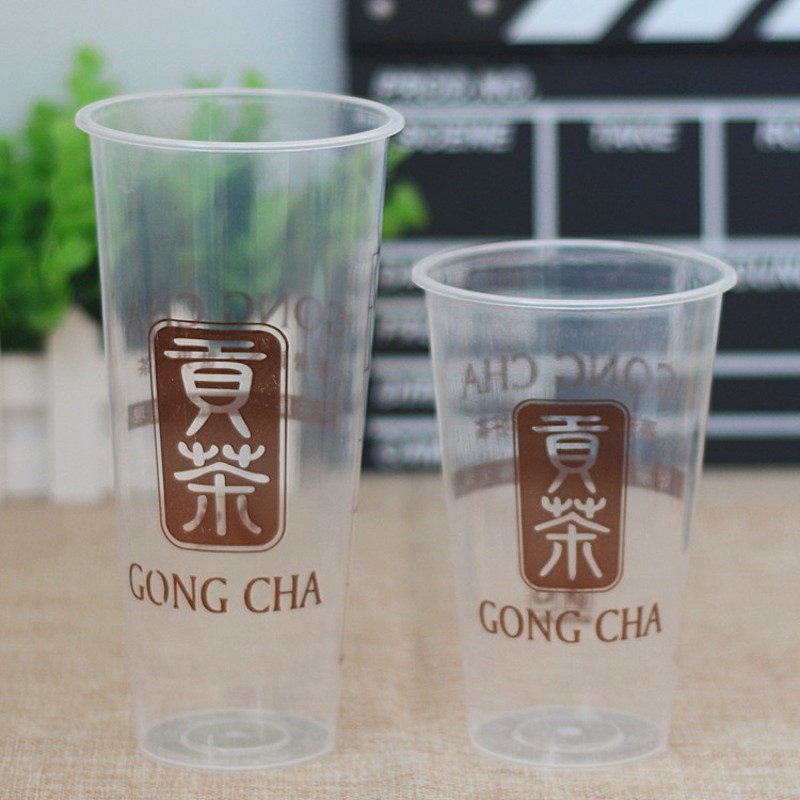 注塑杯500毫升700一次性塑料杯磨砂贡茶注塑杯加厚500个/箱定制