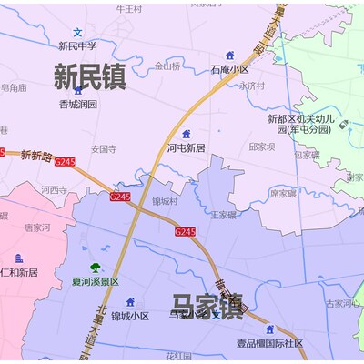 新都区地图1.15m成都市折叠家用高清办公室书房新款包邮背景墙贴