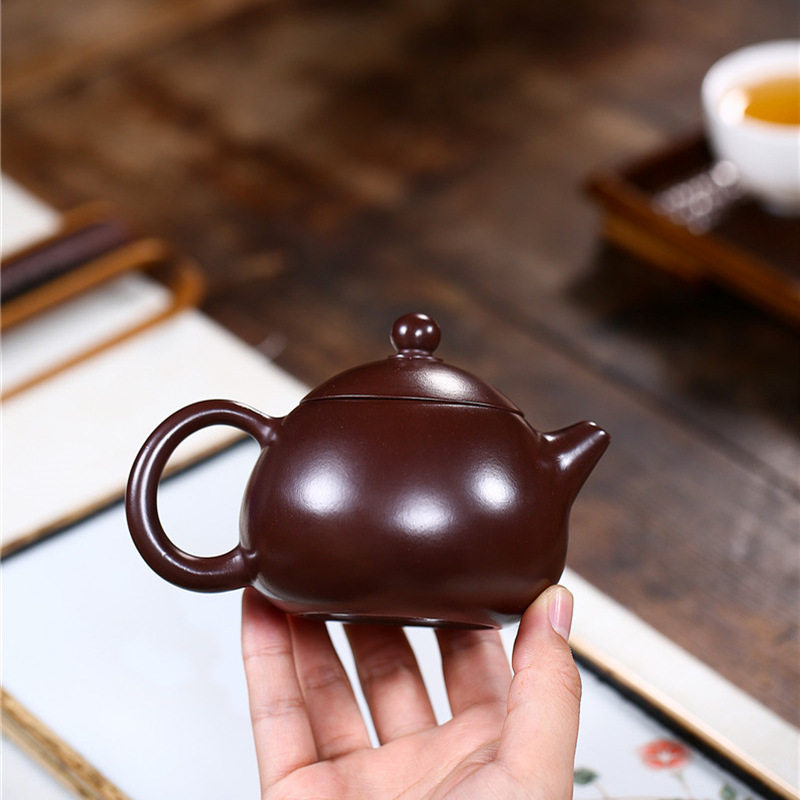 宜兴原矿文旦紫砂壶全手工刻绘紫朱泥龙蛋功夫茶具大红袍高端茶壶