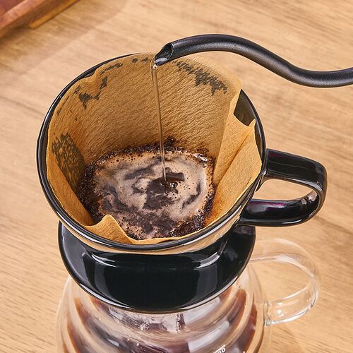 陶瓷102扇形咖啡滤杯办公手冲咖啡过滤器三孔滴滤式咖啡器具漏斗