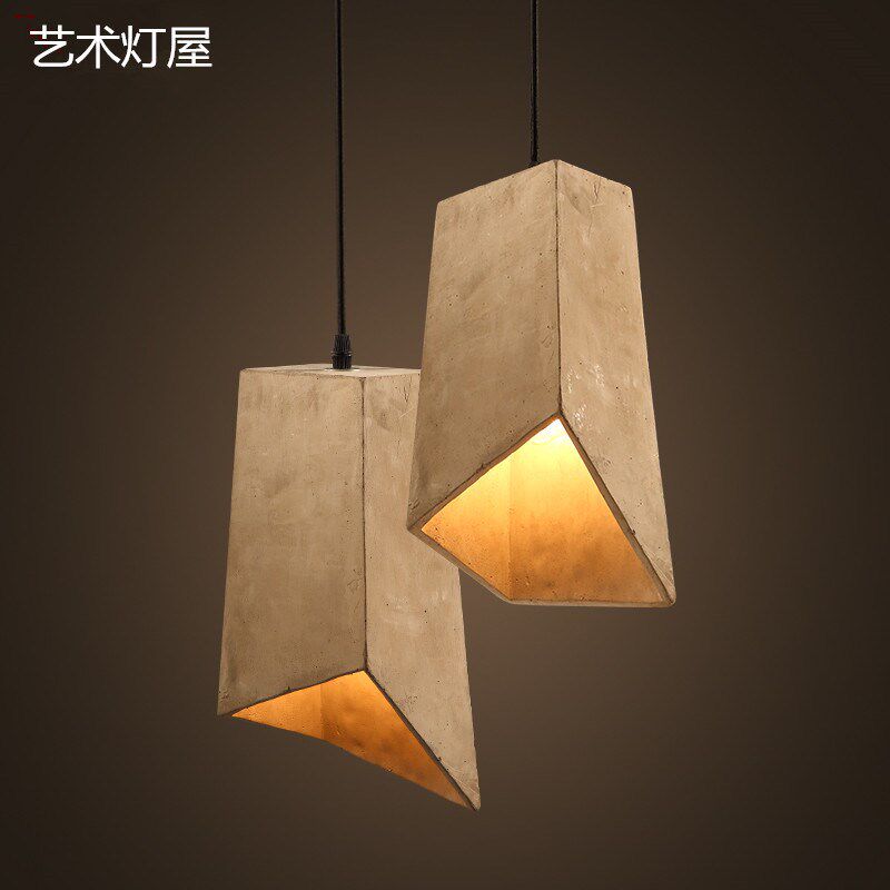 美式仿古工业风餐厅吧台咖啡仓库服装店发廊商场超市水泥单头吊灯