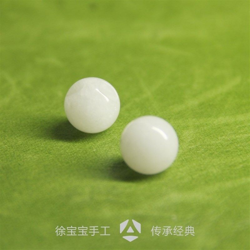 【十颗】天然汉白玉玉石圆珠纽扣定制旗袍汉服唐装盘钮子
