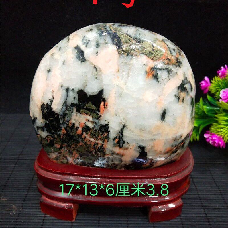 精品包邮七彩玉石草花石图案石红碧玉收藏奇石观赏石原石石头摆件