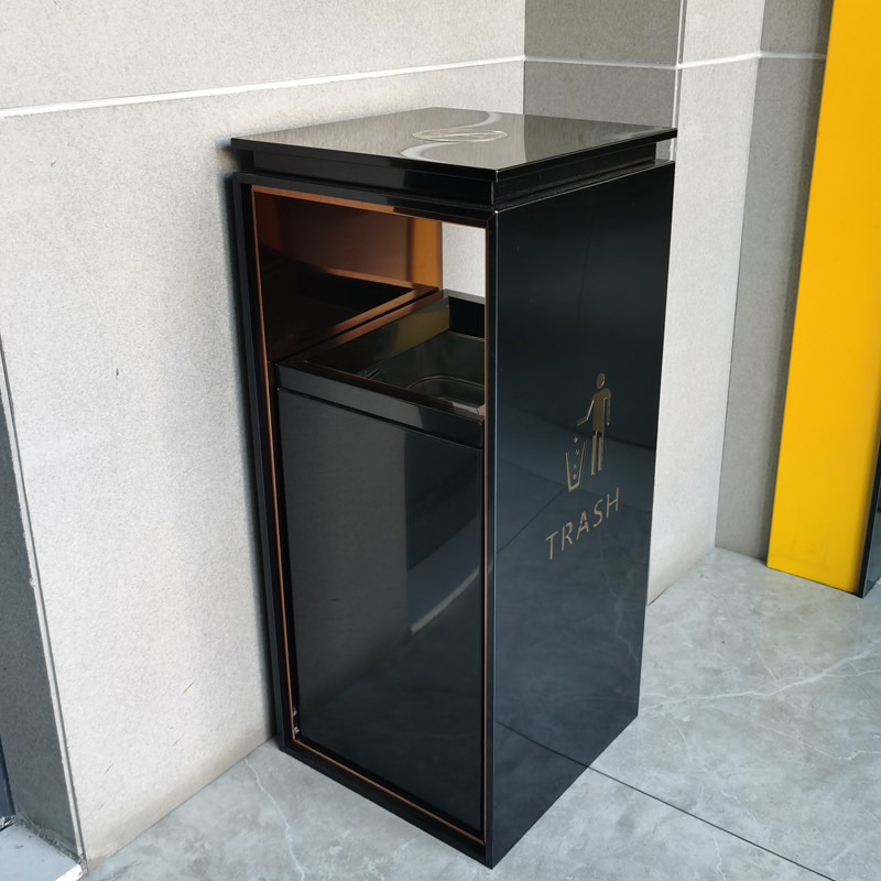 高档不锈钢垃圾桶酒店大堂展馆立式烟灰缸商用商场电梯口果皮桶箱