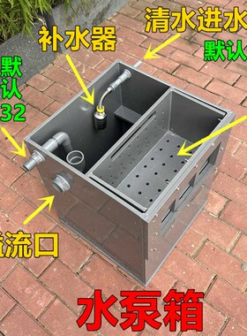 全新深灰色沼泽过滤生态鱼池水泵箱鱼植共养溪流生态鱼池树叶收集