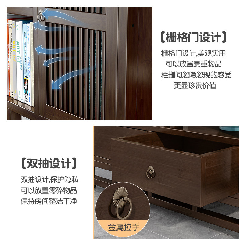 博古架实木新中式古董小摆件多宝阁茶叶展示柜客厅隔断书架置物架
