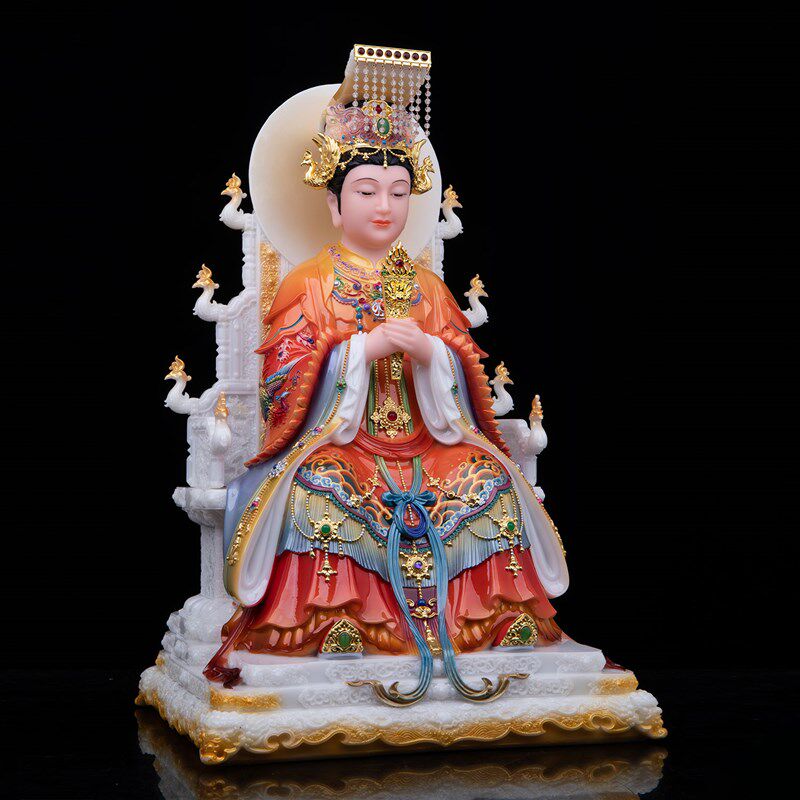 新款妈祖娘娘神像湄洲妈祖神像天上圣母海神林默娘汉白玉供奉摆件