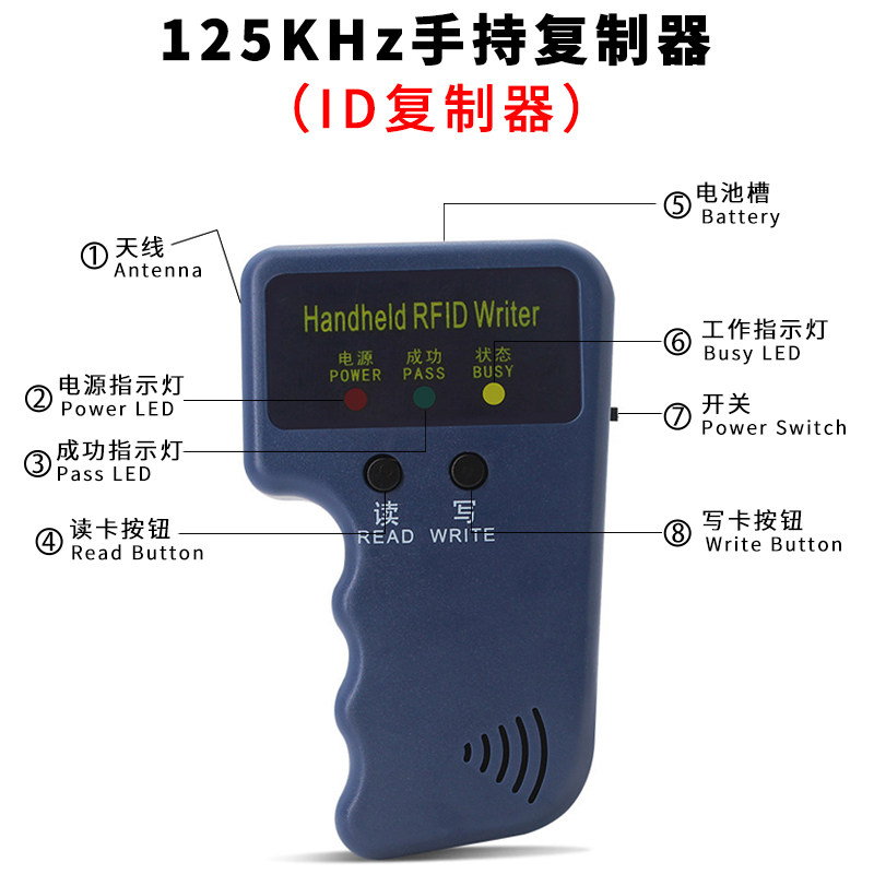 ID卡读卡器电梯卡模拟复制125Khz门禁卡配卡器物业停车卡拷贝机器图片