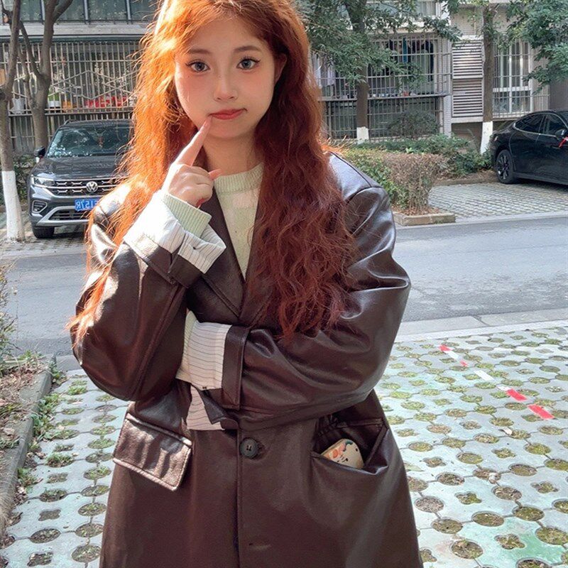 脏橘色假发女前蕾丝中分长卷发羊毛卷lolita修脸网红jk全头整顶