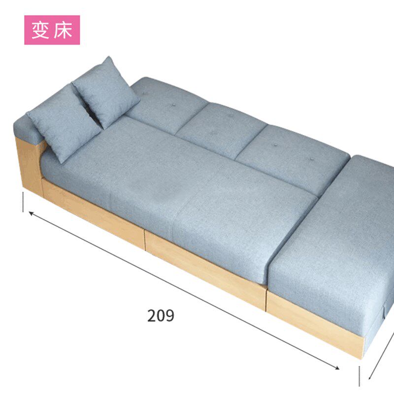 小户型客厅储物多功能贵妃转角组合可变床北欧带收纳的沙发两用