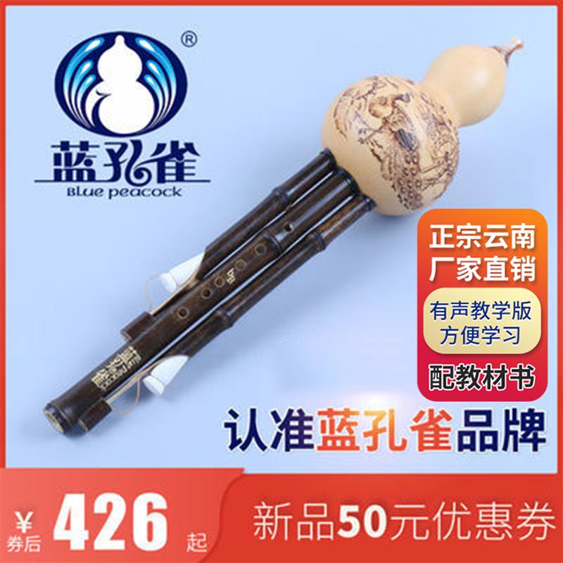 蓝孔雀 烙画紫竹葫芦丝 C D 降B调 成人初学儿童七孔云南民族乐器