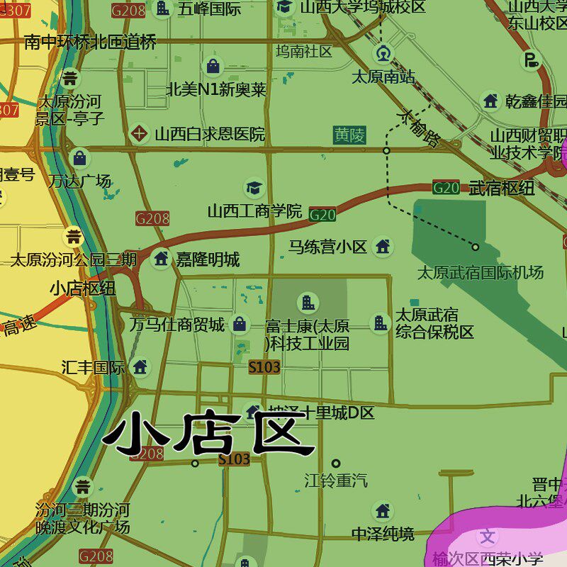 新款太原市行政区划地图办公室挂画高清大尺寸可定制电子版城区图