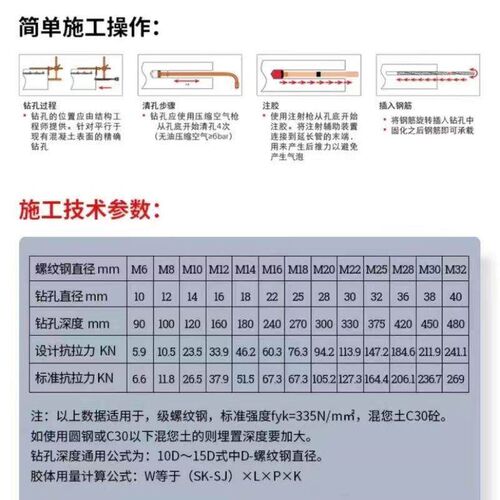 环氧植筋胶 建筑用A级粘钢筋胶可拉拔检测配有质检报告加固专用胶