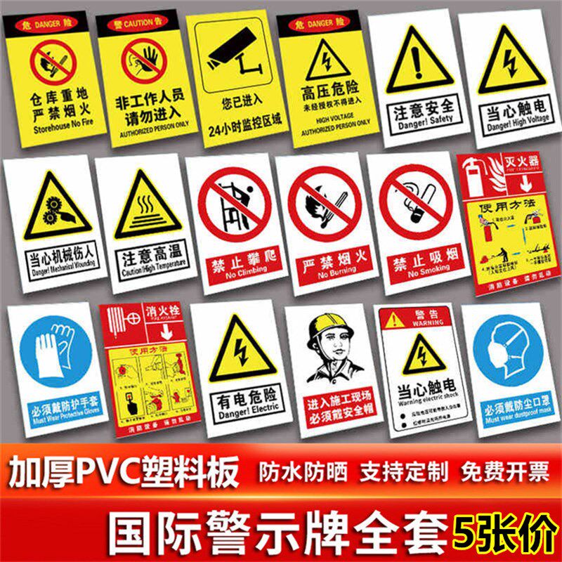 pvc车间仓库厂房工程工地安全生产标志牌警告警示牌标识牌施工标