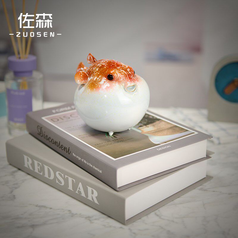 佐森幸福小河豚铜摆件家居客厅创意装饰品橱窗柜展示柜桌面摆设