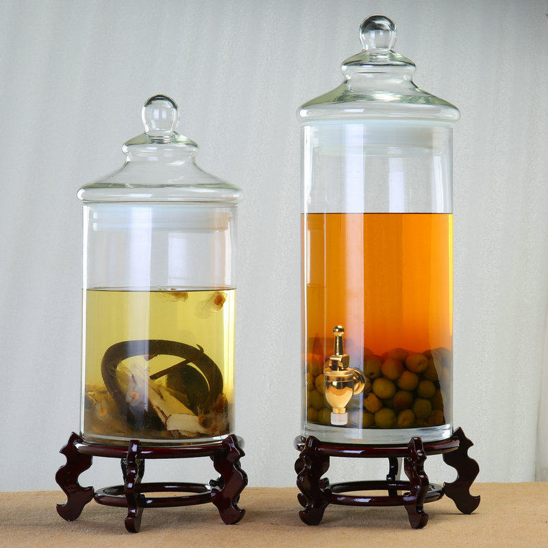 玻璃加厚泡酒玻璃瓶30斤50斤70斤装广口泡药酒坛人参灵芝鹿茸酒缸
