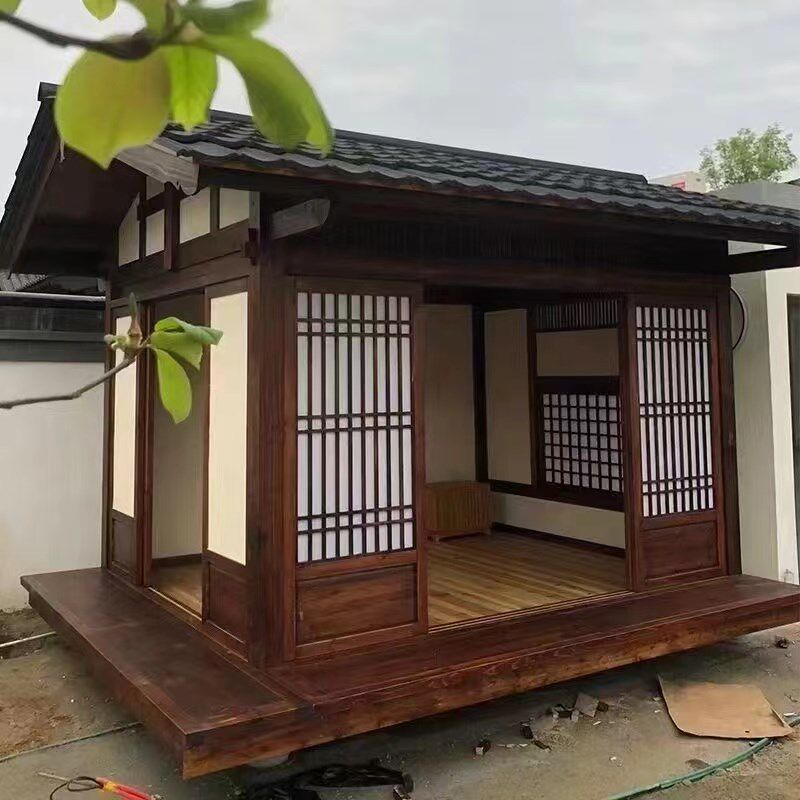 户外定制防腐木屋民宿休闲放松日式中式庭院茶室凉亭景区网红打卡