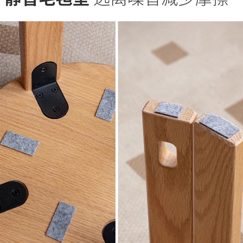 实木堆叠凳餐厅家用可叠放凳子橡木叠叠乐圆凳组合餐凳红橡木套凳