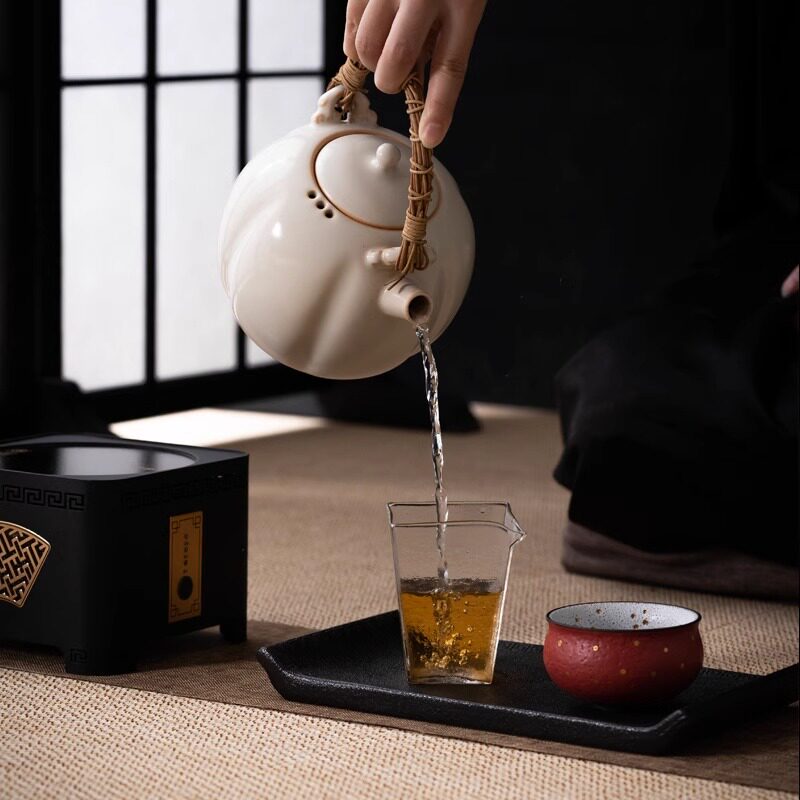 苏打釉提梁壶碳火烧水壶泡茶围炉煮茶器明火电陶炉陶壶煮茶壶套装