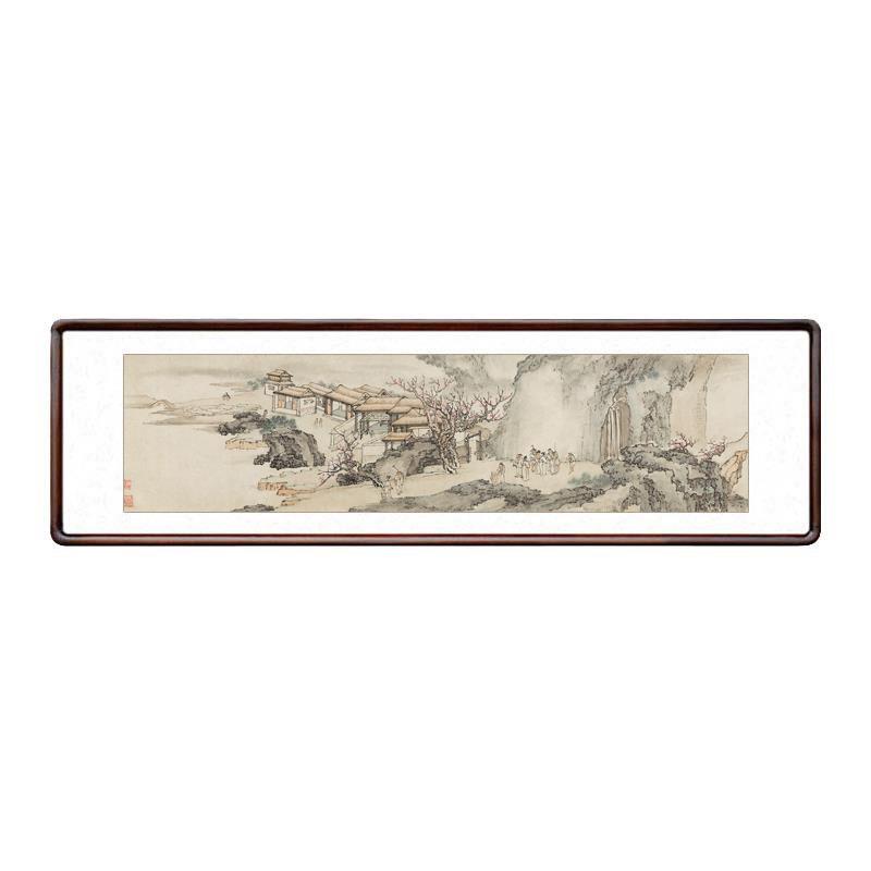 黄慎桃花源图国画中式客厅装饰画书房餐厅挂画办公室横幅牌匾壁画
