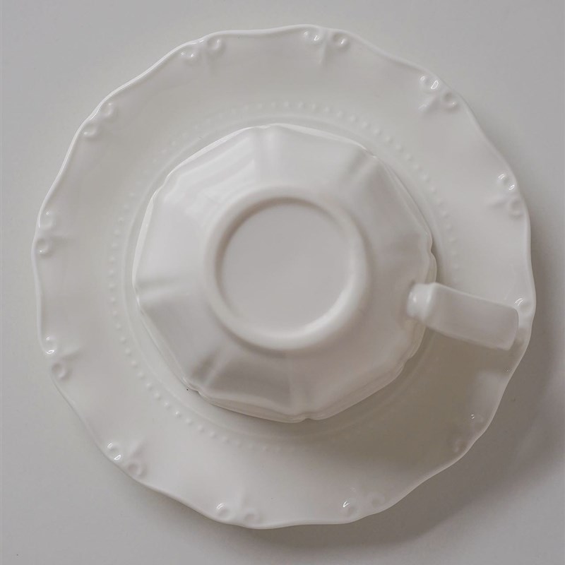西洋建筑轮廓感咖啡杯碟优雅花型下午 红茶杯碟陶瓷茶杯托3件套装