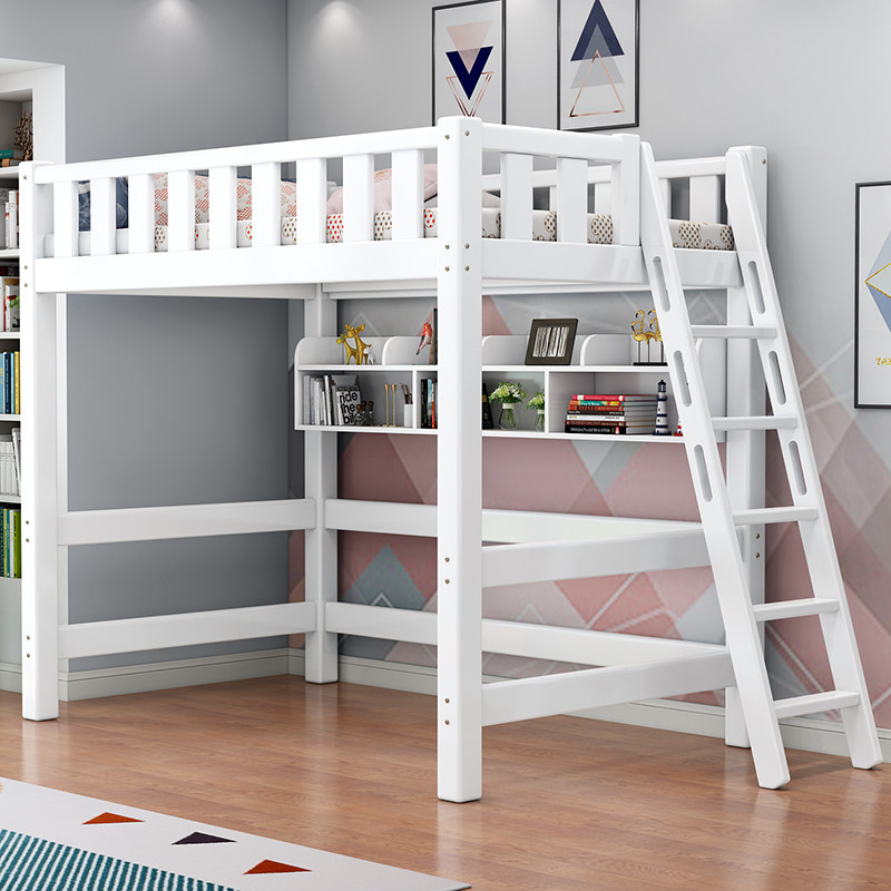 实木高架床成人单上层儿童高低床带书桌宿舍多功能组合床上床下桌