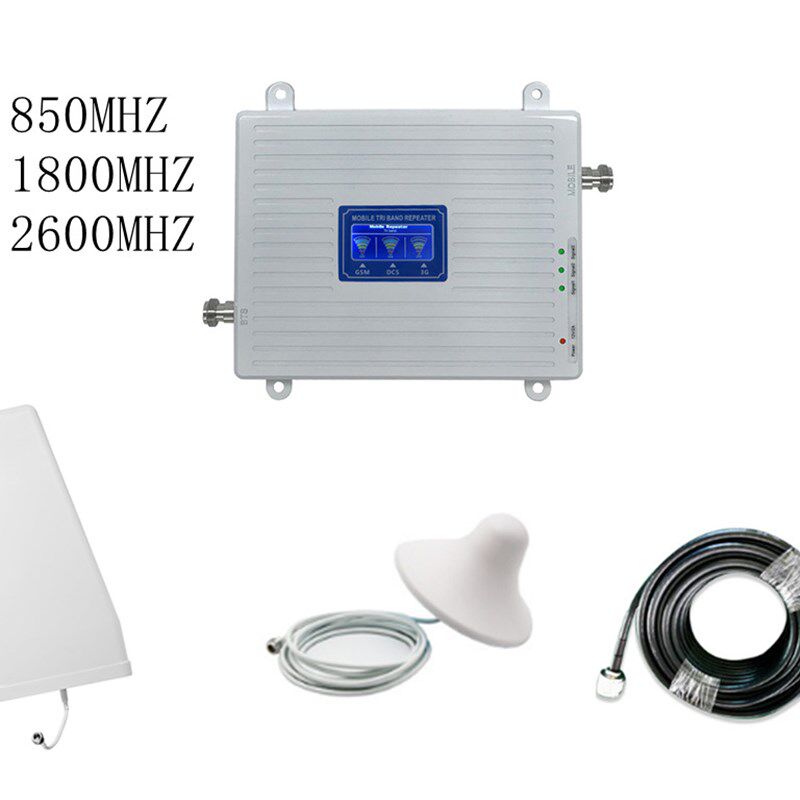 白三频900/1800/2100手机信号放大器 2G 3G 4G上网信号增强器