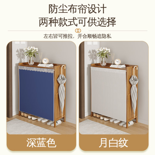 鞋柜玄关柜一体门口家用鞋架大容量实木入户进门多层防尘门外楼道