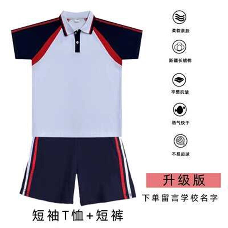 龙海区实验小学校服短袖夏中小学校服短袖棉初中校服t恤学院风
