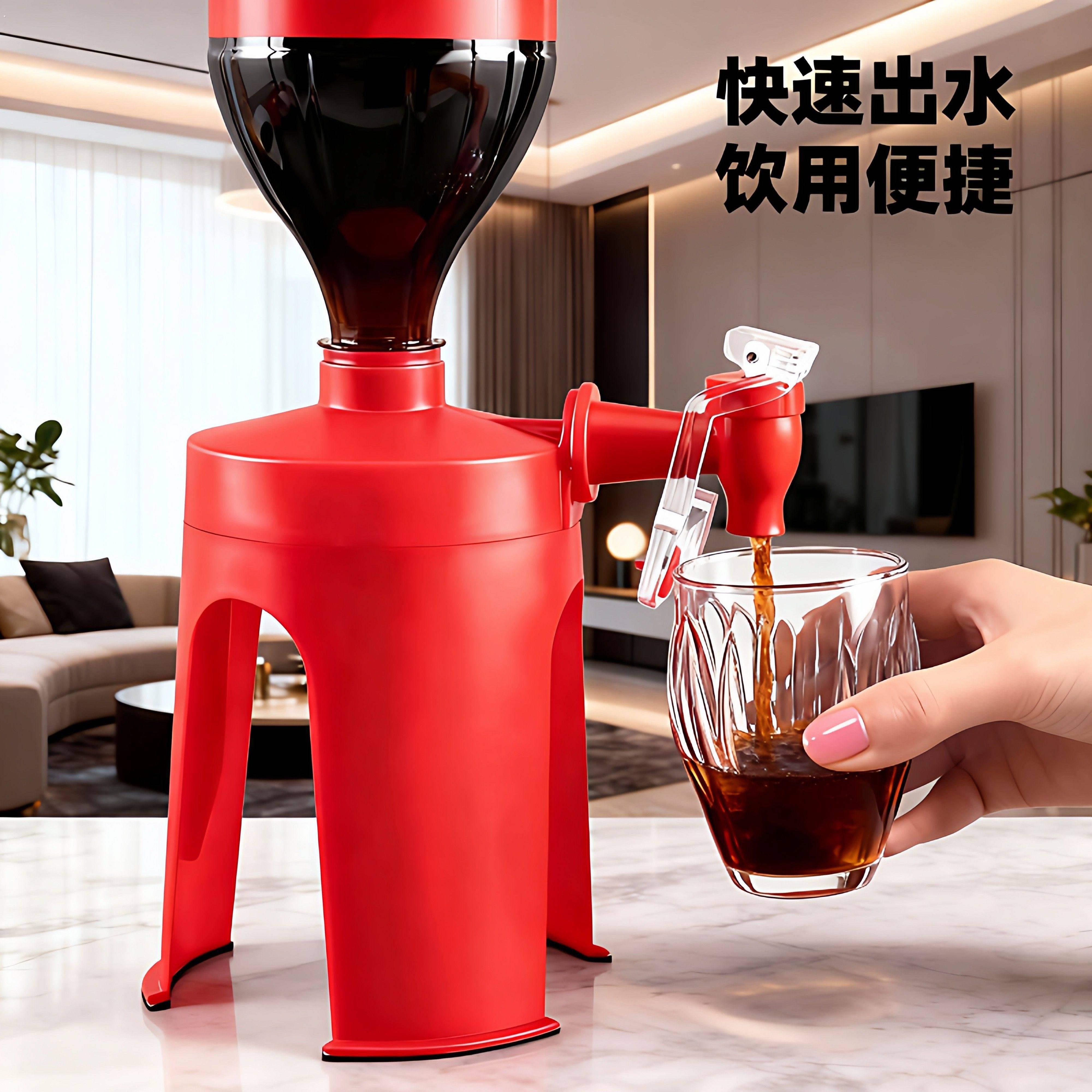 大瓶碳酸汽水可乐雪碧倒置饮水器创意可乐瓶汽水倒置器小型饮水机